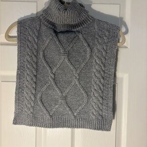 Primark Gray Cable Knit Turtleneck Dickey
